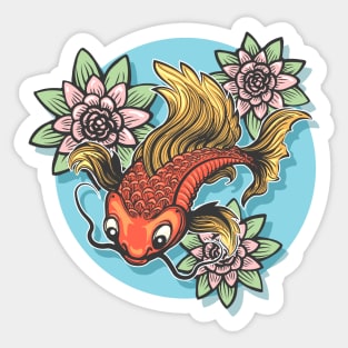 Koi Fish hand drawn illustration Sticker